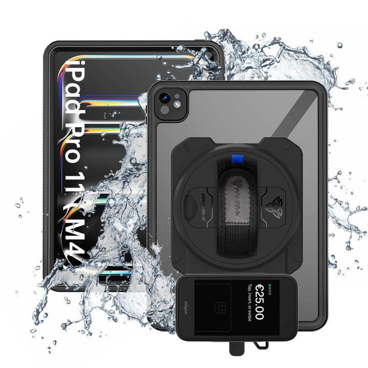 EX2-MAN-iPad-PR11 | iPad Pro 11 ( M4 ) | IP68 Waterproof, Shock & Dust Proof Case With Adyen AMS1 Card Reader Holder