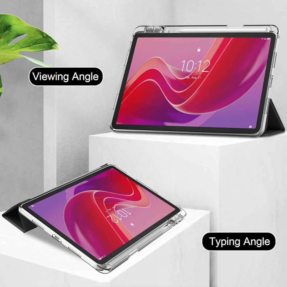 ARMOR-X Lenovo Tab M11 TB330 Smart Tri-Fold Stand Magnetic Cover. Two angles are provided for satisfying your viewing and typing needs.