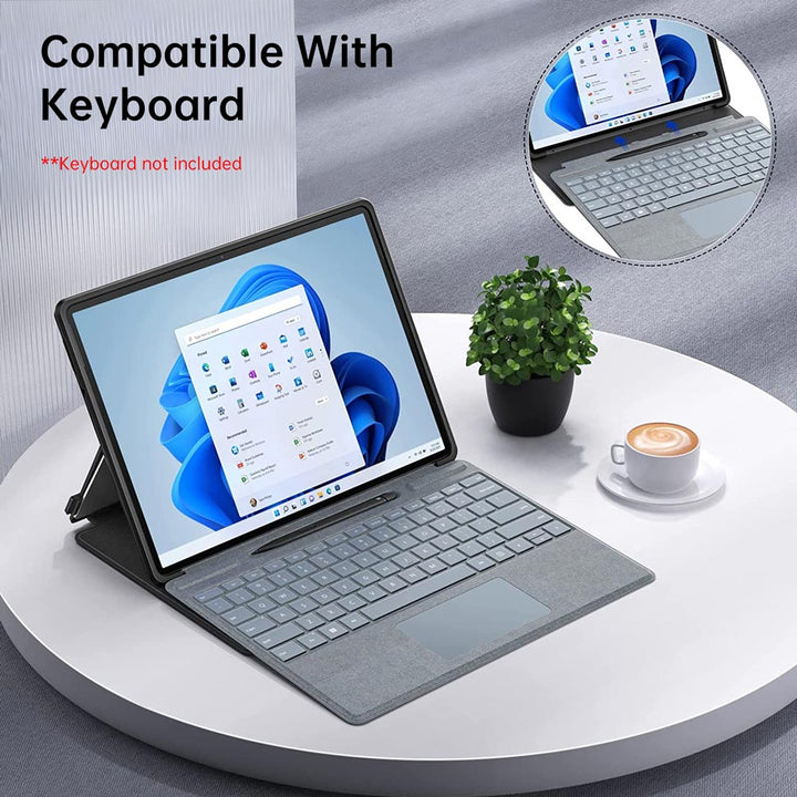 FAC-MS-SFPR9 | Microsoft Surface Pro 11 / 10 / 9 | Flip Protective Rugged Case Compatible with Keyboard