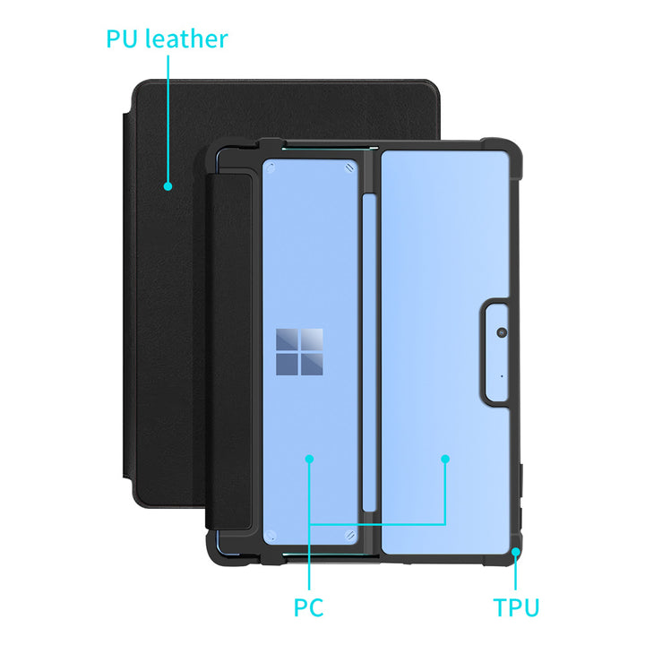 FAC-MS-SFPR9 | Microsoft Surface Pro 11 / 10 / 9 | Flip Protective Rugged Case Compatible with Keyboard