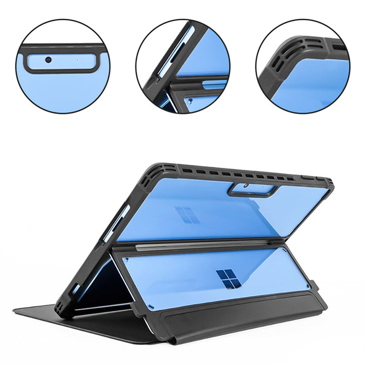 FAC-MS-SFPR9 | Microsoft Surface Pro 11 / 10 / 9 | Flip Protective Rugged Case Compatible with Keyboard