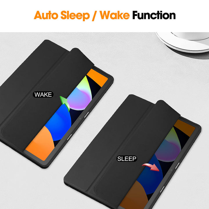 ARMOR-X Lenovo Tab K11 (Gen 2) TB336 / Lenovo Idea Tab ( 11" TB336 ) Smart Tri-Fold Stand Magnetic Cover. With built-in magnets, automatically wakes or puts your device to sleep when the lid is opened and closed. 