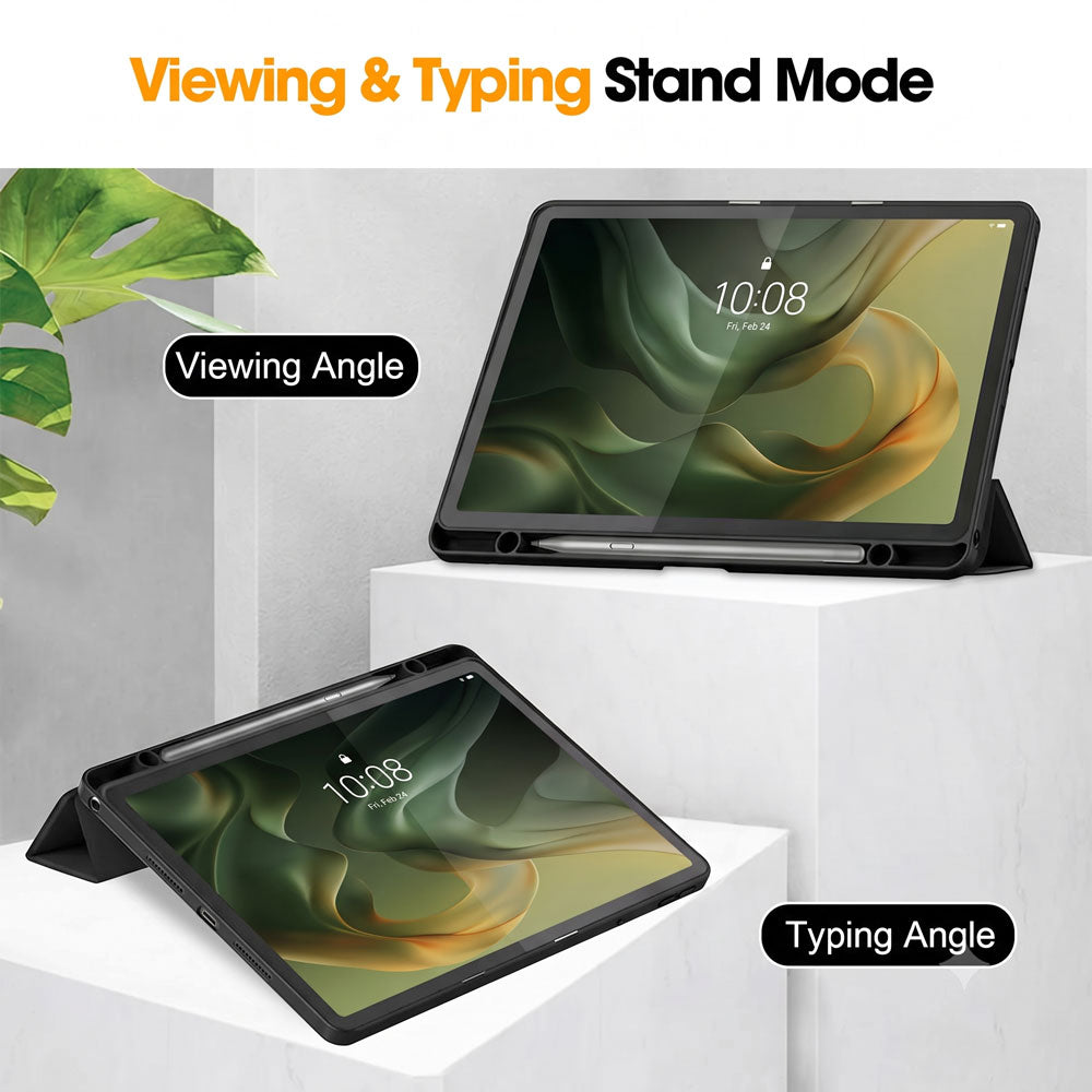 ARMOR-X Motorola Moto Pad (2026) / Moto Pad 60 Neo Smart Tri-Fold Stand Magnetic Cover. Two angles are provided for satisfying your viewing and typing needs.