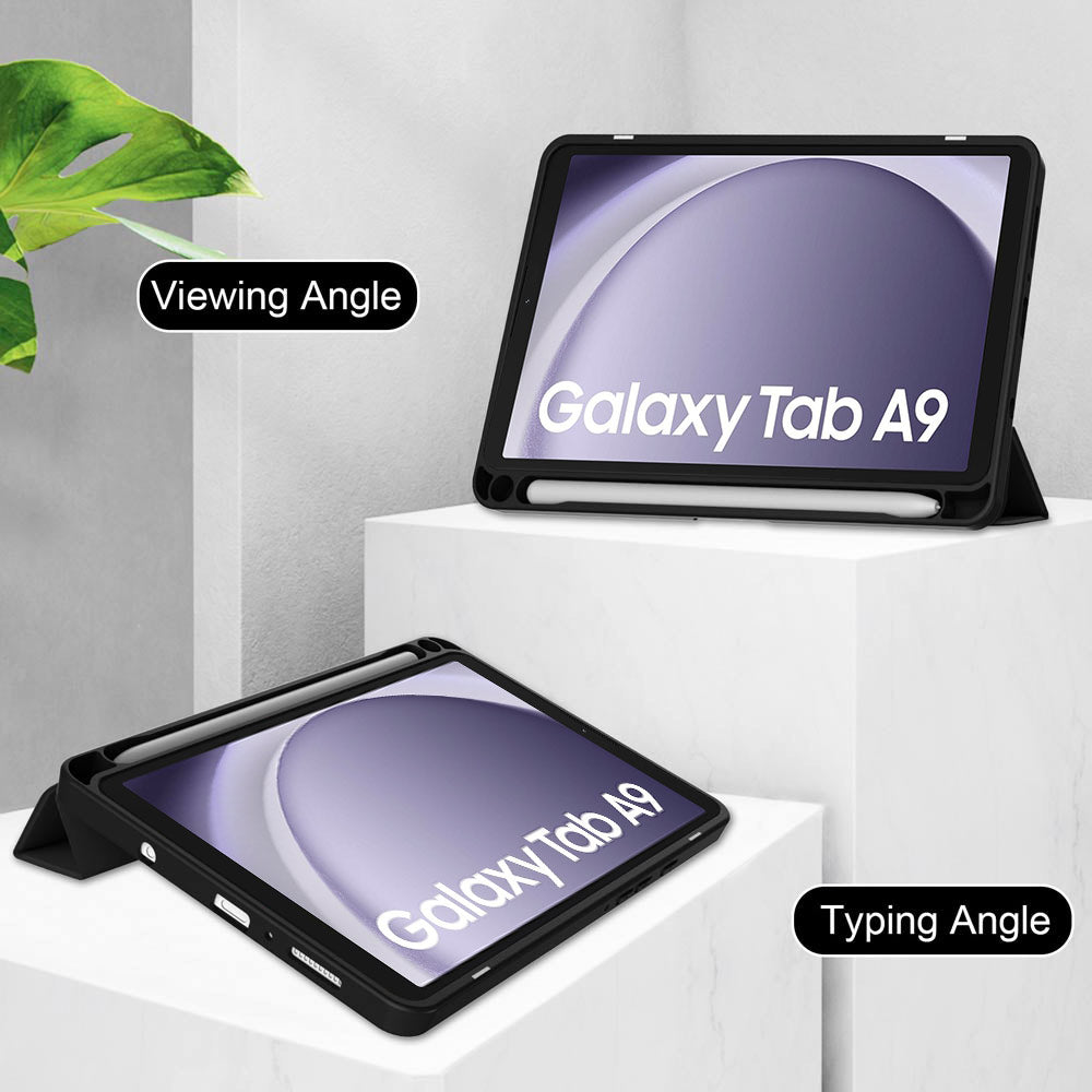 ARMOR-X Samsung Galaxy Tab A9 SM-X110 / SM-X115 Smart Tri-Fold Stand Magnetic Cover. Two angles are provided for satisfying your viewing and typing needs.