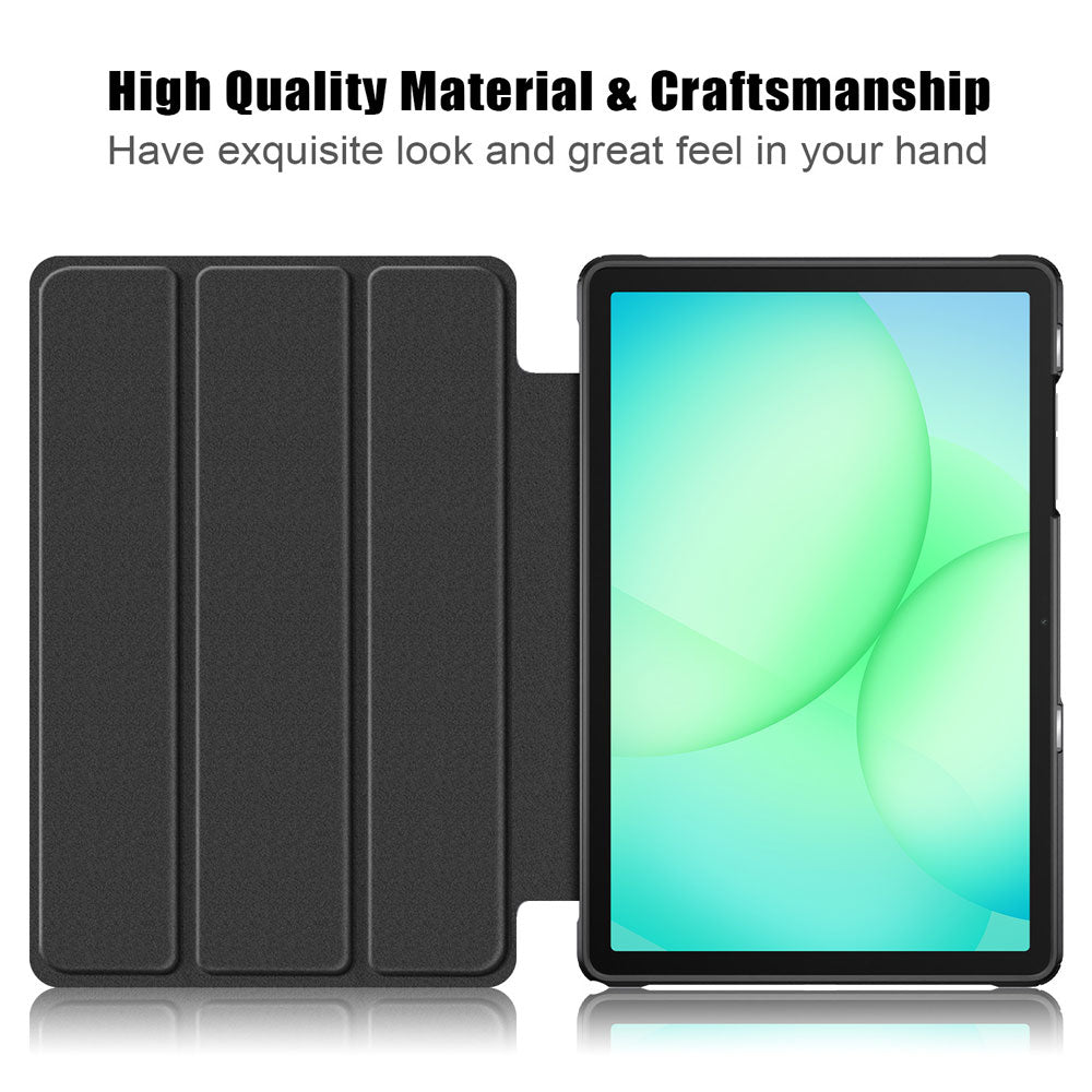 ARMOR-X Samsung Galaxy Tab A11+ A11 Plus ( 11" ) SM-X230 / SM-X235 / SM-X236 / SM-X238 Smart Magnetic Folio Cover. Soft microfiber interior front prevents tablet from scratched.