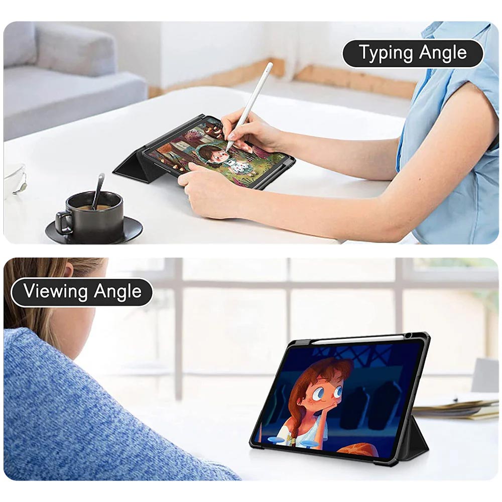 ARMOR-X APPLE iPad Pro 11 ( M4 ) Smart Tri-Fold Stand Magnetic Cover. Two angles are provided for satisfying your viewing and typing needs.