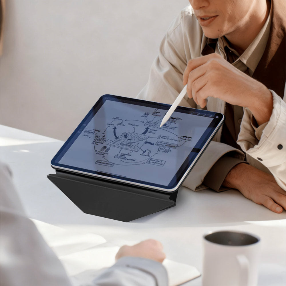 FMS-iPad-A5 | iPad Air 11 (M2) / (M3) | Foldable Magnetic Stand Cover with Detachable Pencil Holder