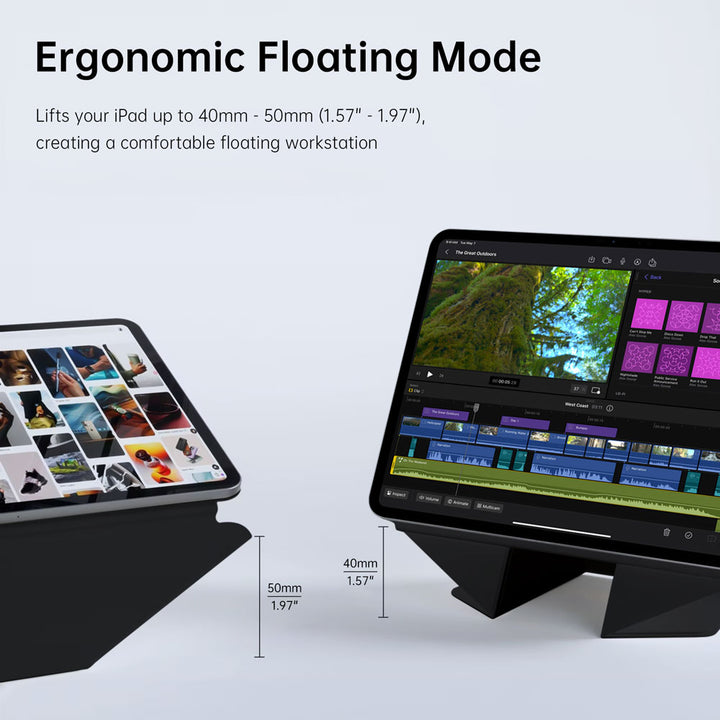 FMS-iPad-A6 | iPad Air 13 (M2) / (M3) | Foldable Magnetic Stand Cover with Detachable Pencil Holder