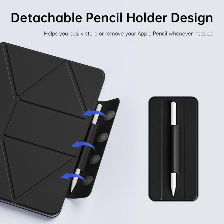 FMS-iPad-A6 | iPad Air 13 (M2) / (M3) | Foldable Magnetic Stand Cover with Detachable Pencil Holder
