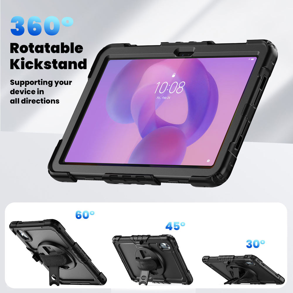 ARMOR-X  Lenovo Tab K11 (Gen 2) TB336 / Lenovo Idea Tab ( 11" TB336 ) case with kick stand. Hand free typing, drawing, video watching.