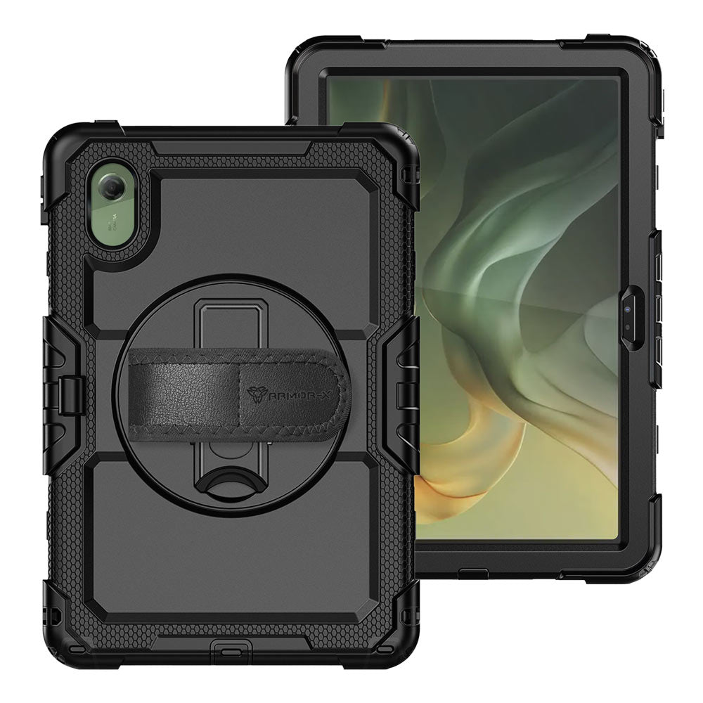 ARMOR-X Motorola Moto Pad (2026) / Moto Pad 60 Neo shockproof case, impact protection cover with hand strap and kick stand. One-handed design for your workplace.