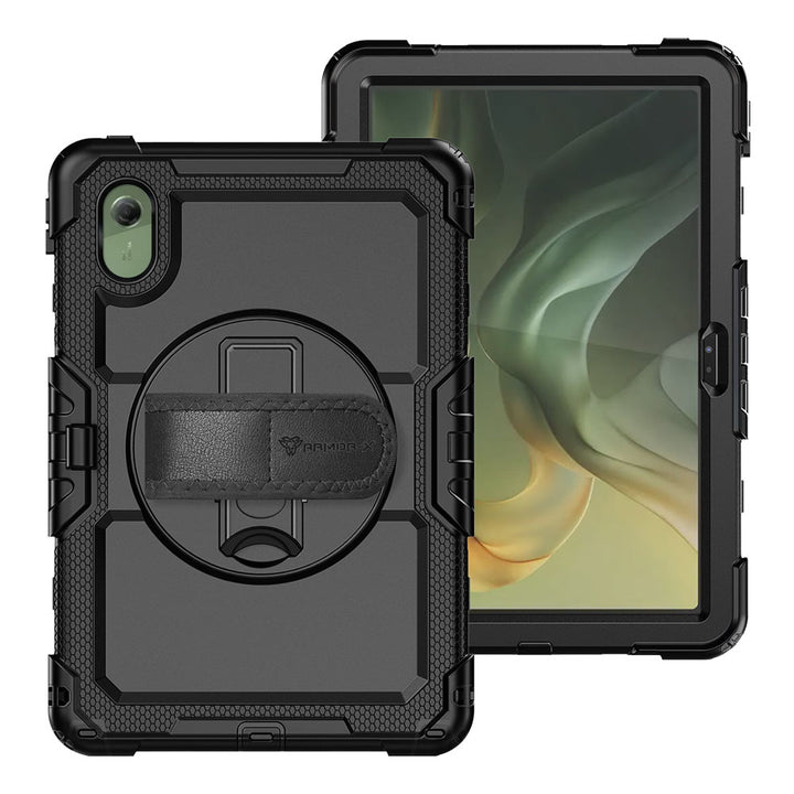 ARMOR-X Motorola Moto Pad (2026) / Moto Pad 60 Neo shockproof case, impact protection cover with hand strap and kick stand. One-handed design for your workplace.