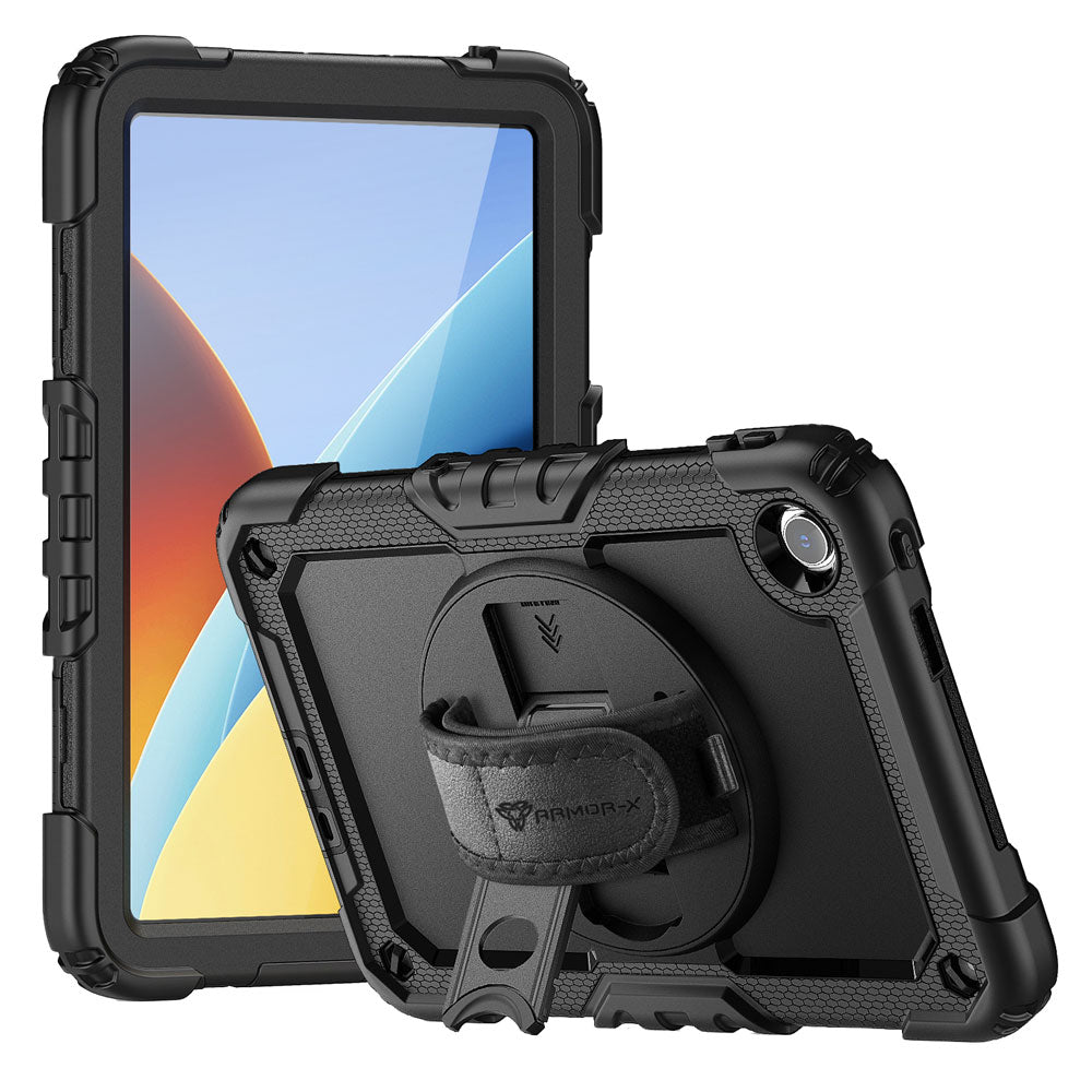 ARMOR-X Xiaomi Redmi Pad 2 9.7 / 9.7 4G shockproof case, impact protection cover with hand strap and kick stand. One-handed design for your workplace.