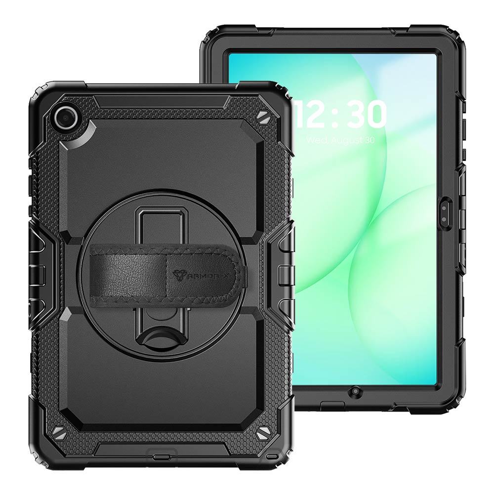 GEN-SS-X230 | Samsung Galaxy Tab A11+ A11 Plus ( 11" ) SM-X230 / SM-X235 / SM-X236 | Rainproof military grade rugged case with hand strap and kick-stand