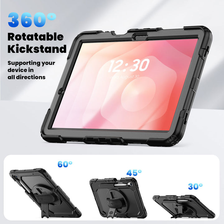 ARMOR-X Samsung Galaxy Tab S11 SM-X730 / X736 / X738 case with kick stand. Hand free typing, drawing, video watching.