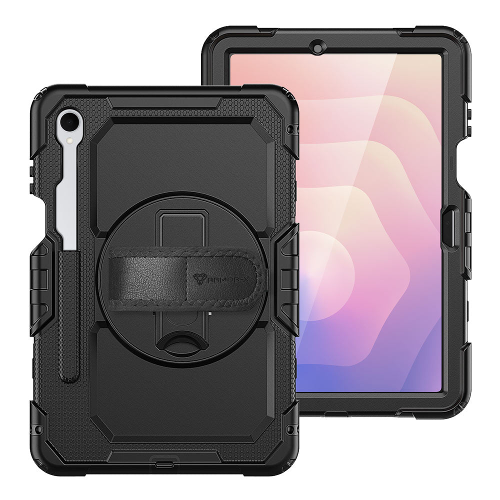 ARMOR-X Samsung Galaxy Tab S11 SM-X730 / X736 / X738 case with kick stand. Hand free typing, drawing, video watching.