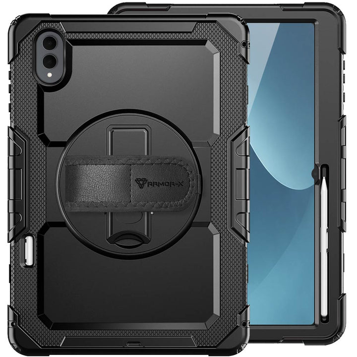 ARMOR-X Samsung Galaxy Tab Samsung Galaxy Tab S12 Ultra SM-X940 / X946 shockproof case, impact protection cover with hand strap and kick stand. One-handed design for your workplace.