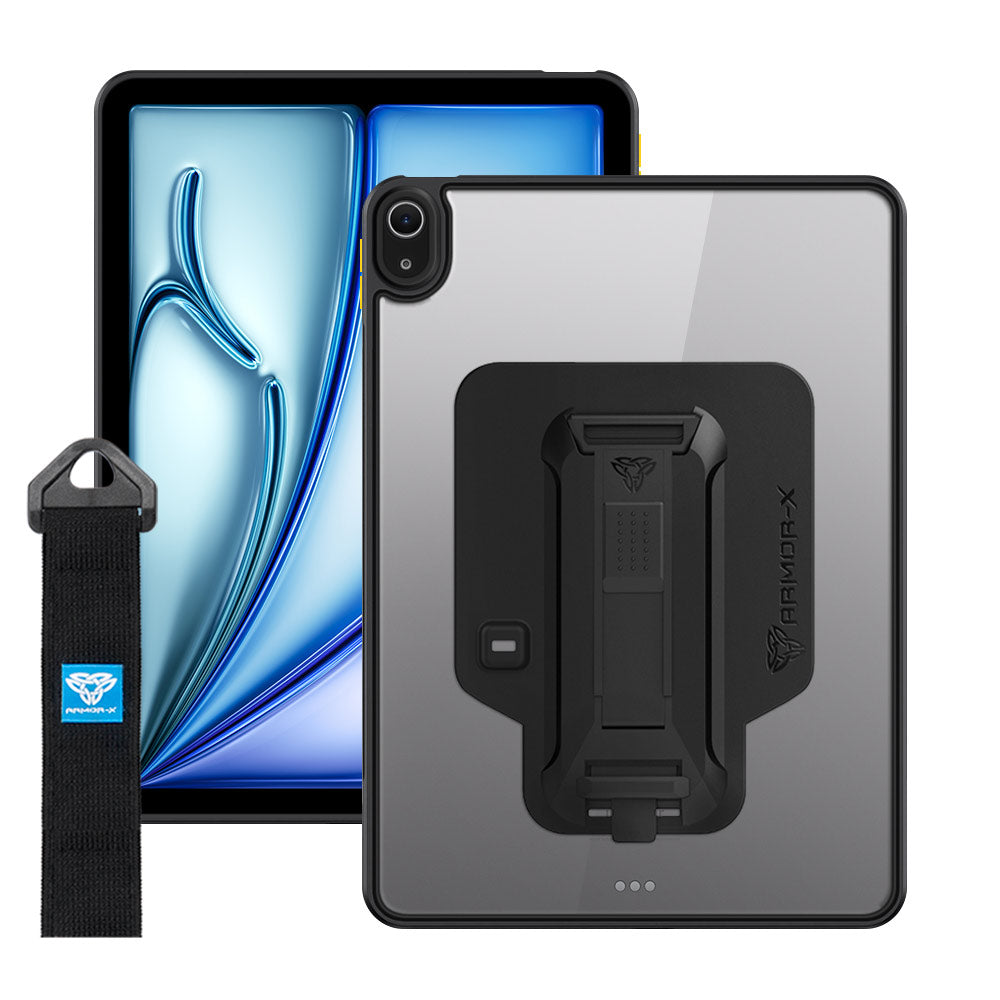 GXS-iPad-A4 | iPad Air 11 (M2) / (M3) | Slim Anti-fall Protective Case with hand strap & kick-stand & X-Mount