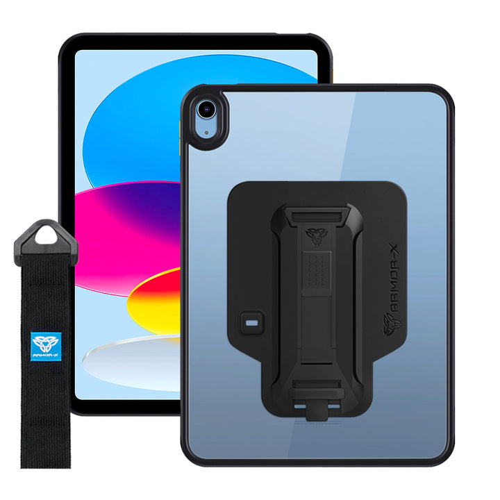 GXS-iPad-N5 | iPad 10.9 (10th Gen.) | Slim Anti-fall Protective Case with hand strap & kick-stand & X-Mount