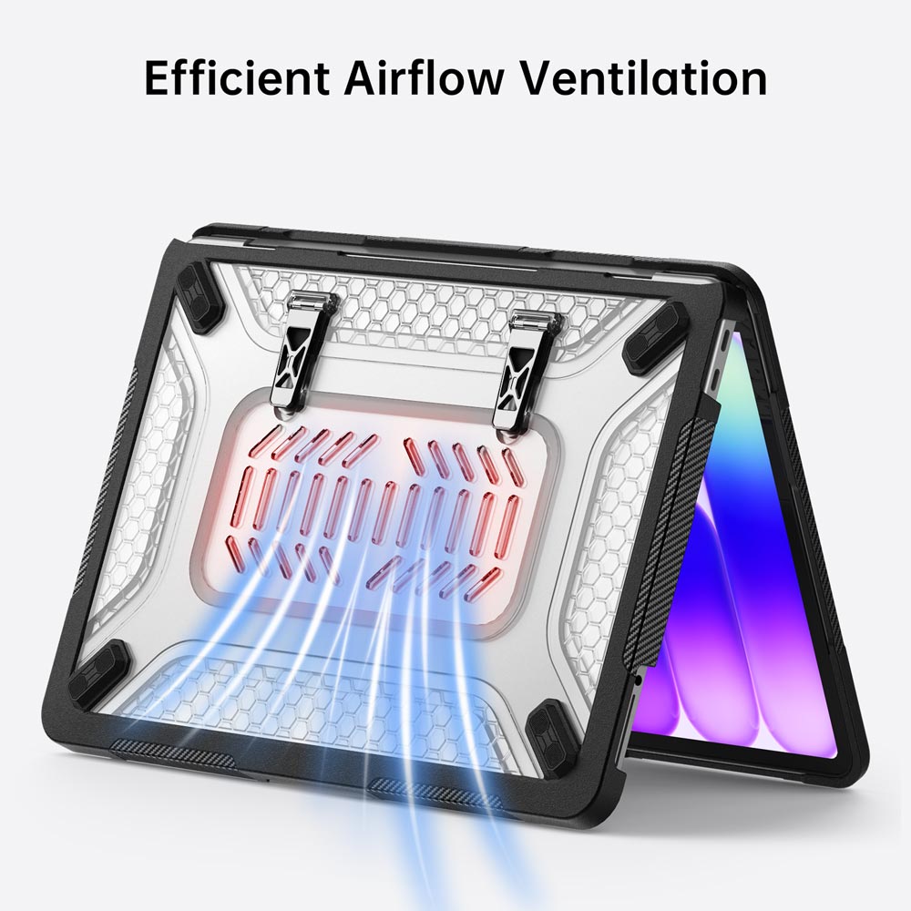 ARMOR-X MacBook Neo (A3404) case. Engineered with vented cooling slots on the bottom cover to maximize airflow and promote efficient heat dissipation, helping keep your MacBook cool during demanding workloads.