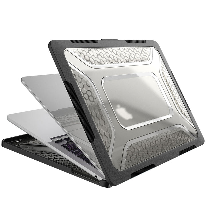 ARMOR-X MacBook Neo (A3404) shockproof case. Simple clip-on/off design.