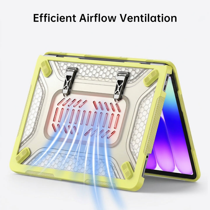 ARMOR-X MacBook Neo (A3404) case. Engineered with vented cooling slots on the bottom cover to maximize airflow and promote efficient heat dissipation, helping keep your MacBook cool during demanding workloads.