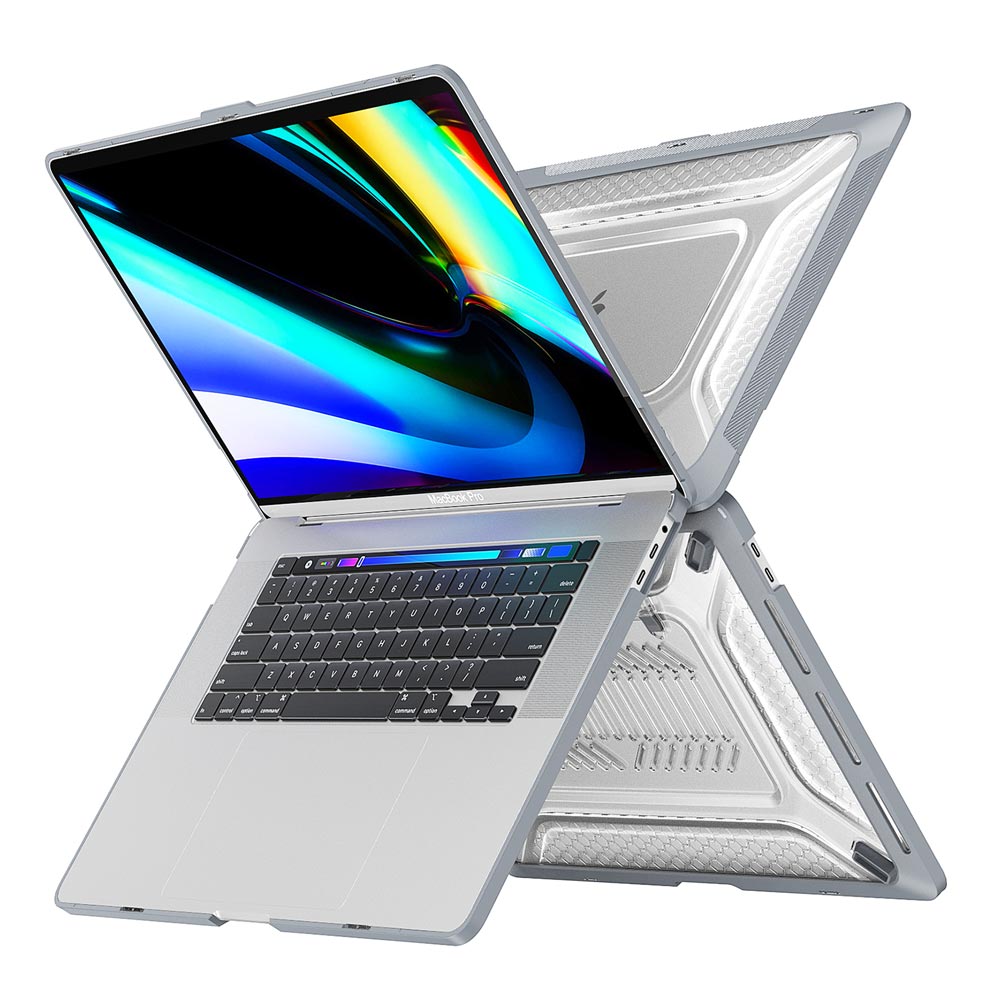 ARMOR-X MacBook Pro 16" A2141 shockproof case with a built-in kickstand, bringing better visual experience and helps to relieve neck strain.