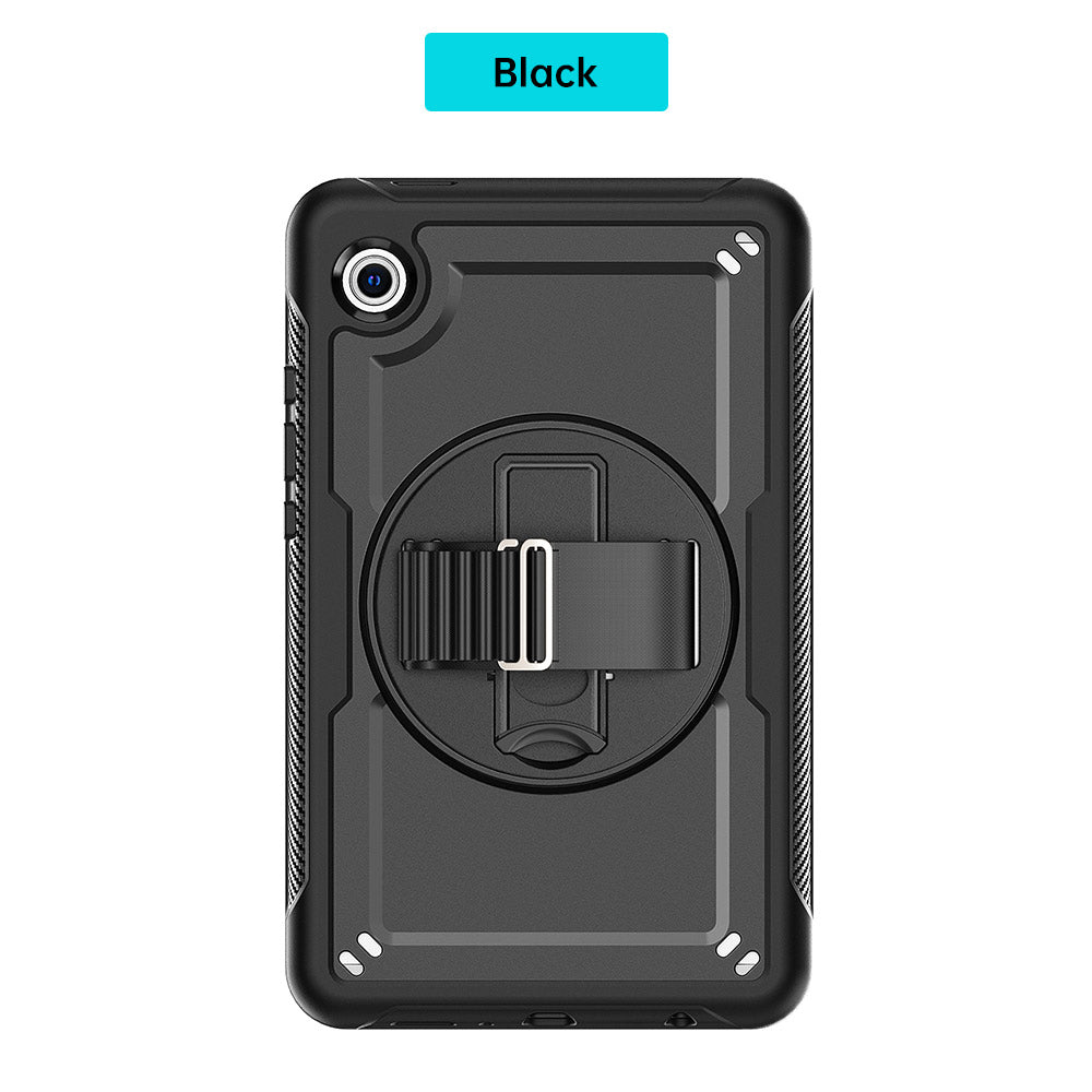 HEN-SS-X135 | Samsung Galaxy Tab A11 ( 8.7" ) SM-X130 / SM-X133 / SM-X135 | 2 Layers Protective Rugged Case with Loopback Hand Strap and Kick-stand
