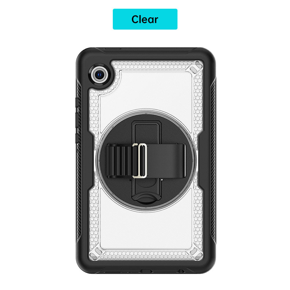 HEN-SS-X135 | Samsung Galaxy Tab A11 ( 8.7" ) SM-X130 / SM-X133 / SM-X135 | 2 Layers Protective Rugged Case with Loopback Hand Strap and Kick-stand