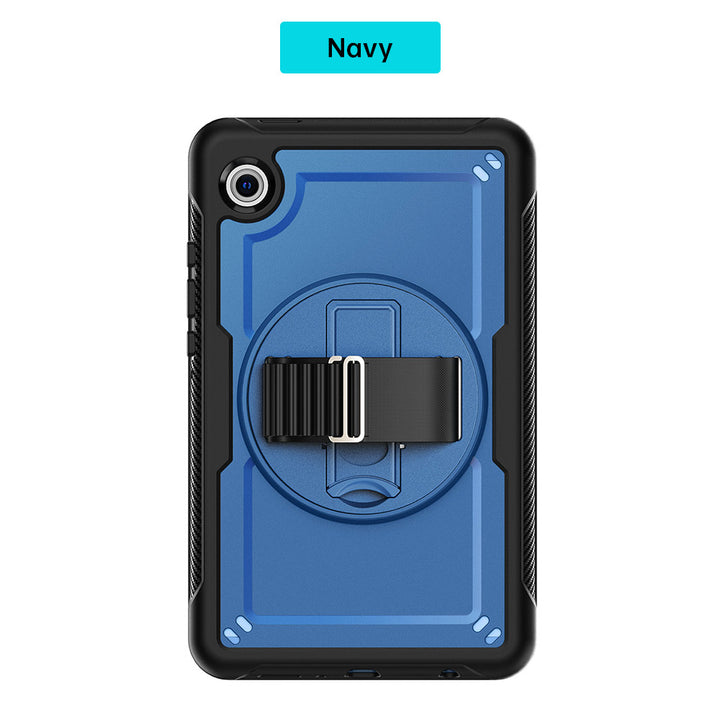 HEN-SS-X135 | Samsung Galaxy Tab A11 ( 8.7" ) SM-X130 / SM-X133 / SM-X135 | 2 Layers Protective Rugged Case with Loopback Hand Strap and Kick-stand