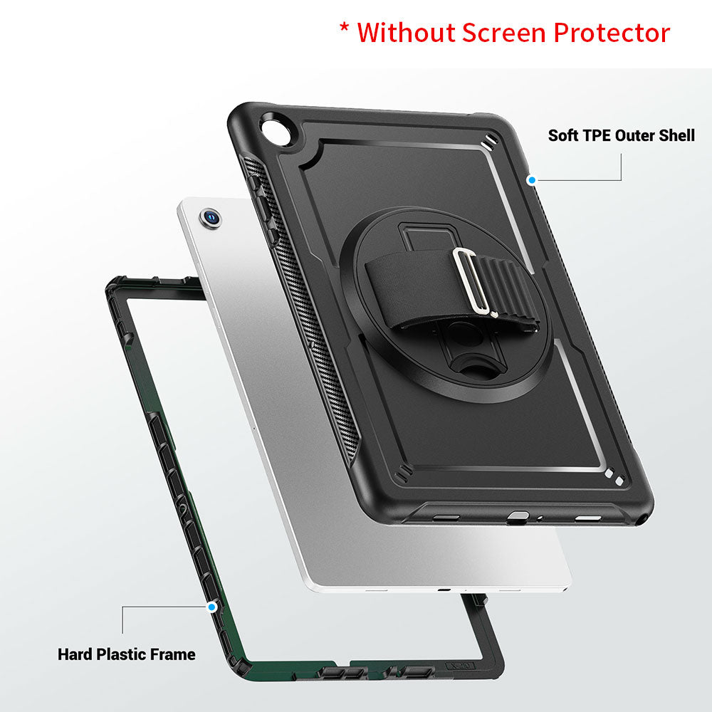 ARMOR-X Samsung Galaxy Tab A11+ A11 Plus ( 11" ) SM-X230 / SM-X235 / SM-X236 rugged case. 2 layers impact resistant design, made up with hard plastic frame and TPU bumper.