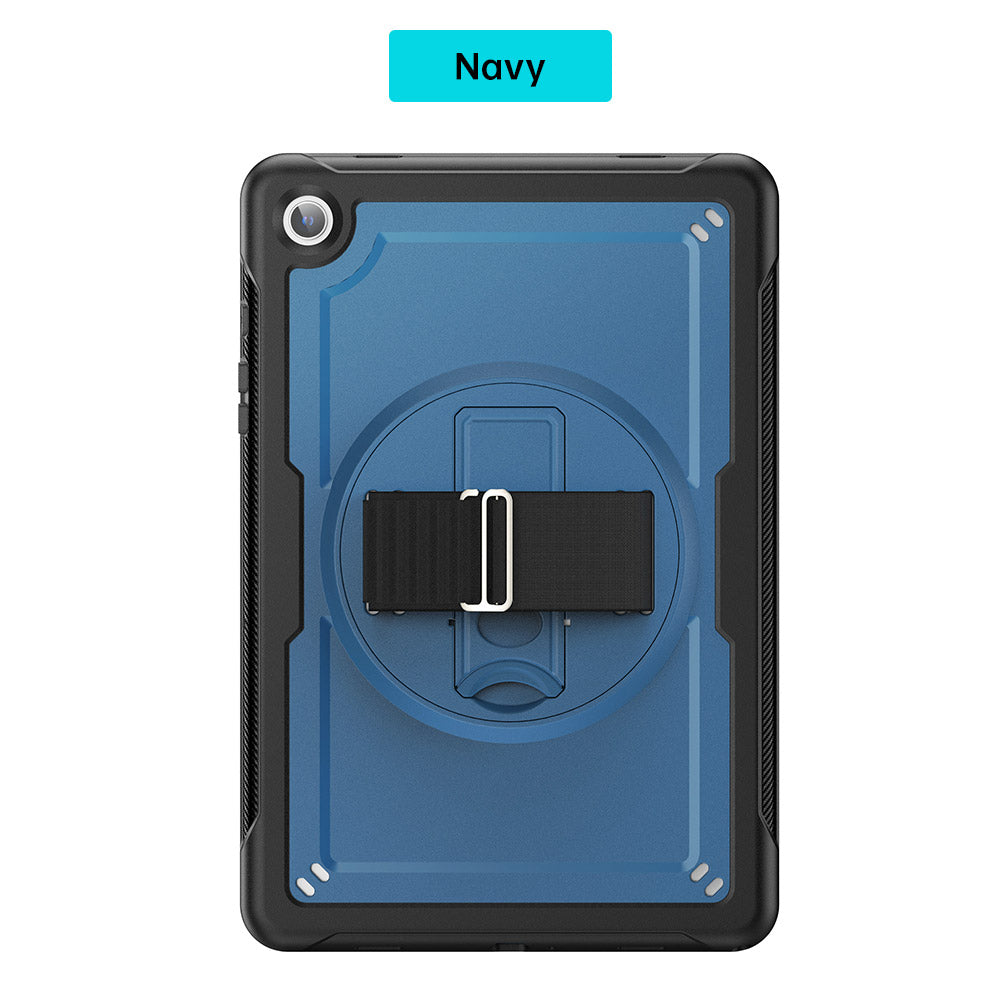HEN-SS-X230 | Samsung Galaxy Tab A11+ A11 Plus ( 11" ) SM-X230 / SM-X235 / SM-X236 | 2 Layers Protective Rugged Case with Loopback Hand Strap and Kick-stand