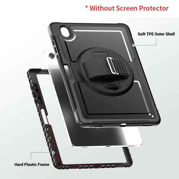 ARMOR-X Samsung Galaxy Tab S11 SM-X730 / X736 / X738 rugged case. 2 layers impact resistant design, made up with hard plastic frame and TPU bumper.