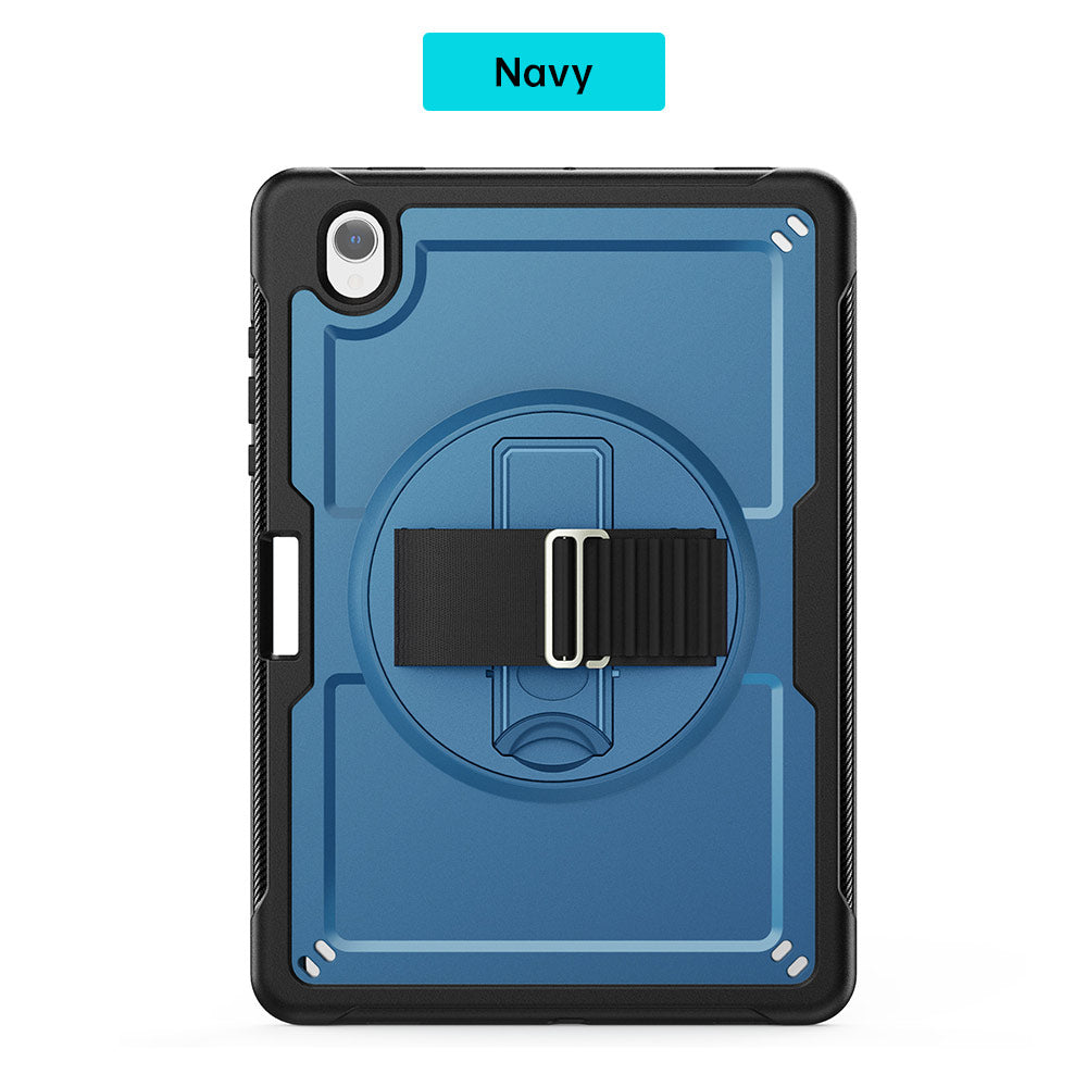 HEN-SS-X730 | Samsung Galaxy Tab S11 SM-X730 / X736 / X738 | 2 Layers Protective Rugged Case with Loopback Hand Strap and Kick-stand