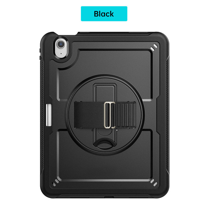 HEN-iPad-A5 | iPad Air 11 ( M2 ) | 2 Layers Protective Rugged Case with Loopback Hand Strap and Kick-stand