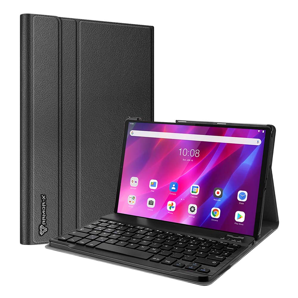 ARMOR-X Lenovo Tab K10 ( TB-X6C6F/X/L TB-X6C6NBF/X/L ) shockproof case, impact protection cover. Shockproof case with magnetic detachable wireless keyboard. Hand free typing, drawing, video watching.