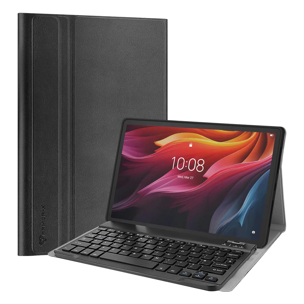 ARMOR-X Lenovo Tab K11 Plus TB352 shockproof case, impact protection cover. Shockproof case with magnetic detachable wireless keyboard. Hand free typing, drawing, video watching.