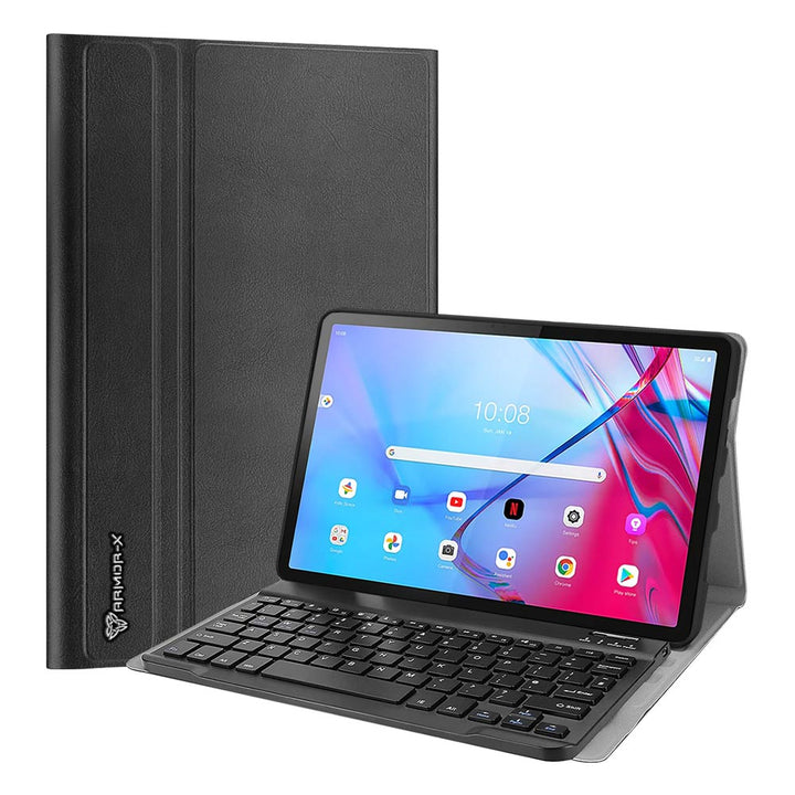 ARMOR-X Lenovo Tab K11 Pro TB-J607 shockproof case, impact protection cover. Shockproof case with magnetic detachable wireless keyboard. Hand free typing, drawing, video watching.