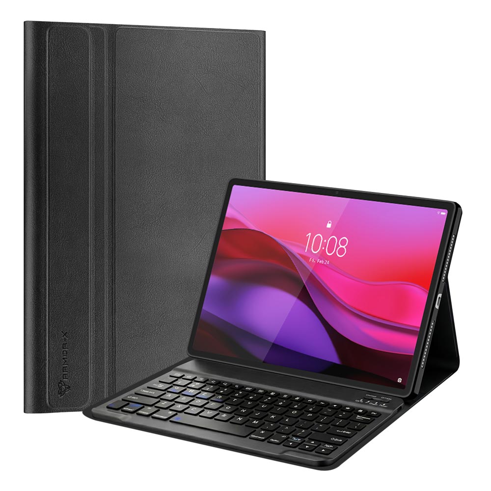 ARMOR-X Lenovo Yoga Tab Plus TB520FU shockproof case, impact protection cover. Shockproof case with magnetic detachable wireless keyboard. Hand free typing, drawing, video watching.
