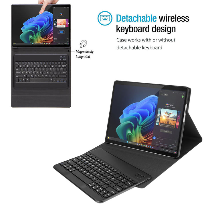 ARMOR-X Microsoft Surface Pro 13-inch Copilot+ PC shockproof case, impact protection cover. Shockproof case with magnetic detachable wireless keyboard.