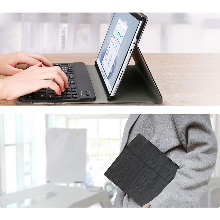 ARMOR-X Microsoft Surface Pro 8 / Surface Pro 9 / Surface Pro 10 / Surface Pro 11 shockproof case, impact protection cover. Hand free typing, drawing, video watching.