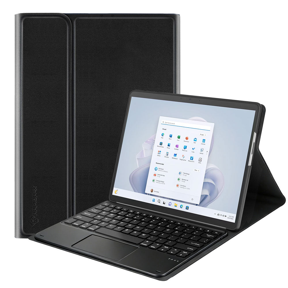 HKV-MS-SFPR8 | Microsoft Surface Pro 11 / 10 / 9 / 8 | Detachable Keyboard Case with PU leather Folio Cover