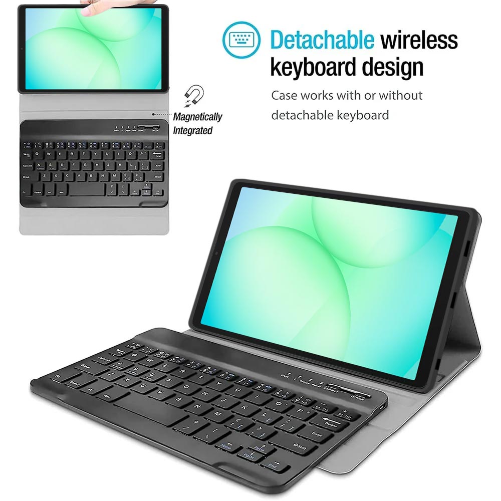 ARMOR-X Samsung Galaxy Tab A11 ( 8.7" ) SM-X133 / SM-X135 shockproof case, impact protection cover. Shockproof case with magnetic detachable wireless keyboard.