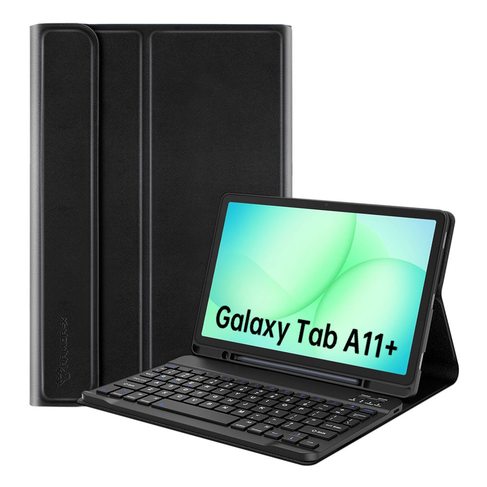 ARMOR-X Samsung Galaxy Tab A11+ A11 Plus ( 11" ) SM-X230 / SM-X235 / SM-X236 shockproof case, impact protection cover. Shockproof case with magnetic detachable wireless keyboard. Hand free typing, drawing, video watching.