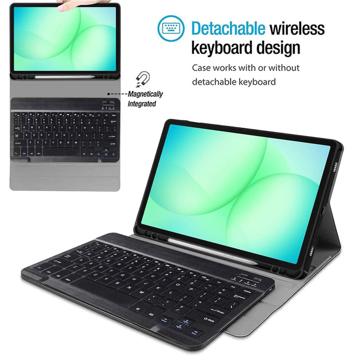 ARMOR-X Samsung Galaxy Tab A11+ A11 Plus ( 11" ) SM-X230 / SM-X235 / SM-X236 shockproof case, impact protection cover. Shockproof case with magnetic detachable wireless keyboard.