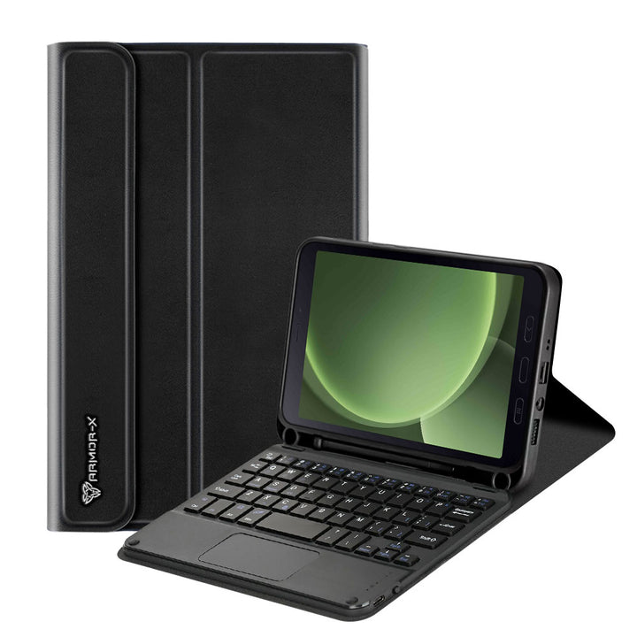 HKV-SS-X306 | Samsung Galaxy Tab Active5 (8-inch) SM-X300 SM-X306B SM-X308U / Active3 | Detachable Keyboard Case with PU leather Folio Cover