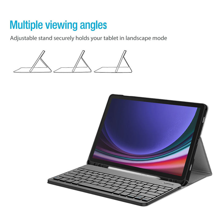 ARMOR-X Samsung Galaxy Tab S9 SM-X710 / X716 / X718 shockproof case, impact protection cover with multiple viewing angle.