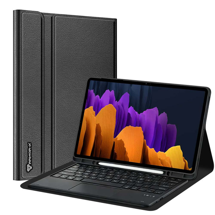 HKV-SS-X800 | Samsung Galaxy Tab S7 Plus S7+ SM-T970 / T975 / T976B | Detachable Keyboard Case with PU leather Folio Cover