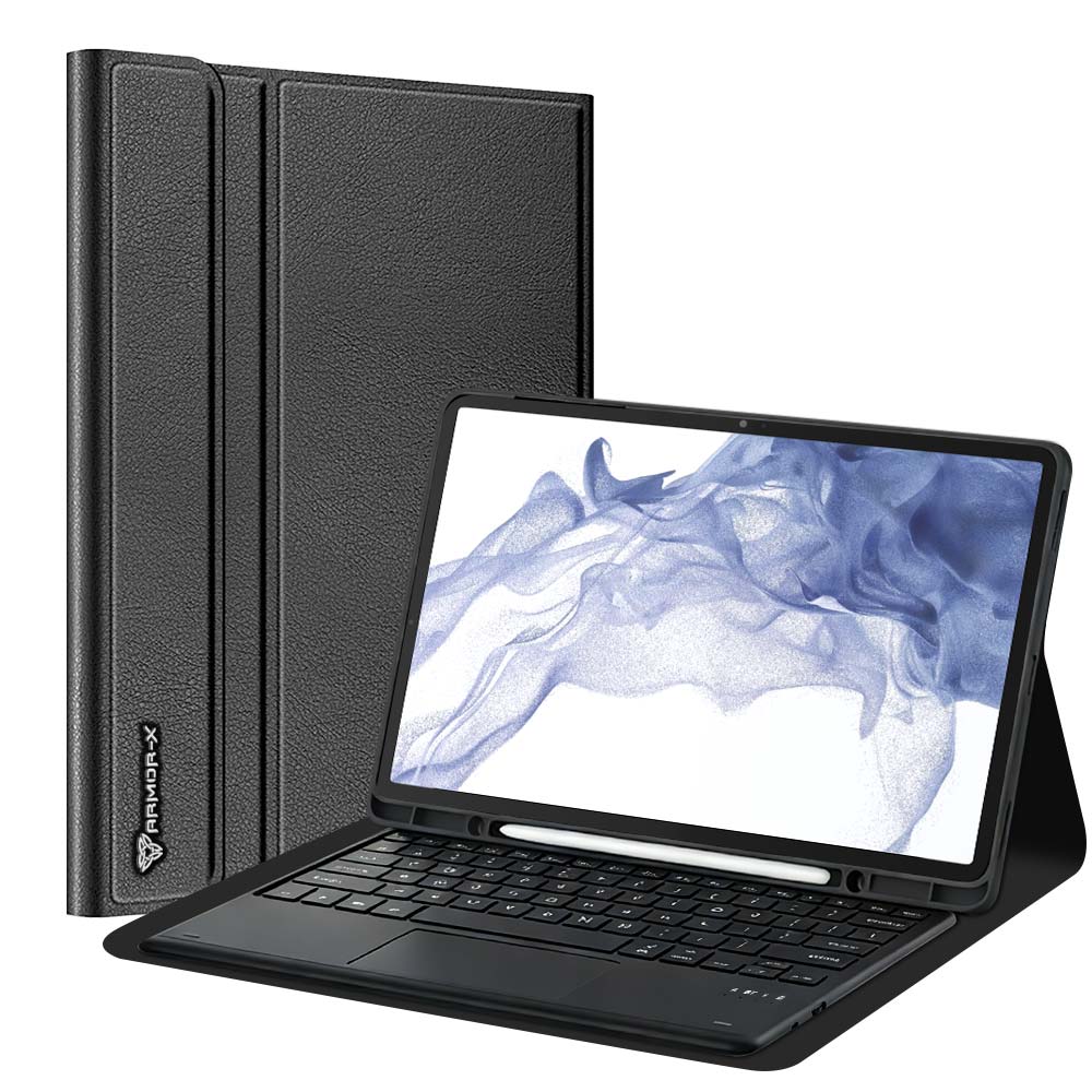 HKV-SS-X800 | Samsung Galaxy Tab S8+ S8 Plus SM-X800 / SM-X806 | Detachable Keyboard Case with PU leather Folio Cover