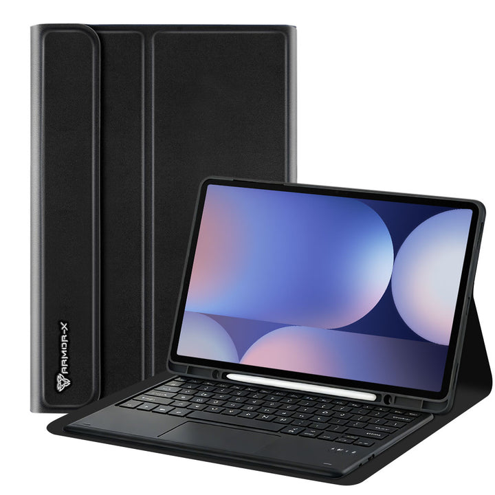 HKV-SS-X810 | Samsung Galaxy Tab S10+ S10 Plus SM-X820 / X826B | Detachable Keyboard Case with PU leather Folio Cover